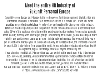 Meet the entire HR industry at Zukunft Personal Europe