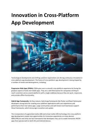 Innovation in Cross-Platform App Development