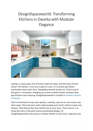 Transforming Kitchens in Dwarka with Modular Elegance