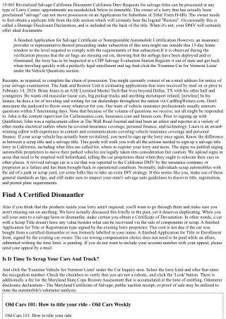 Exactly How To Sign Up A Salvage Vehicle Without Any Assessments