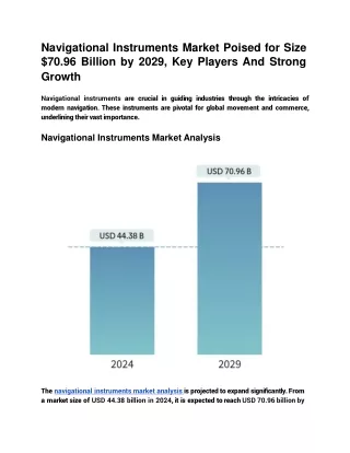 Navigational Instruments Market Poised for Size $70.96 Billion by 2029