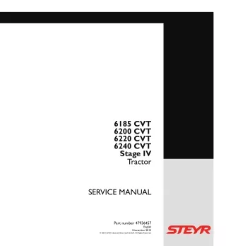 STEYR 6185 CVT Stage IV Tractor Service Repair Manual