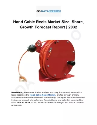 Hand Cable Reels Market