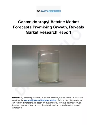 Cocamidopropyl Betaine Market