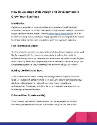 _How to Leverage Web Design and Development to Grow Your Business