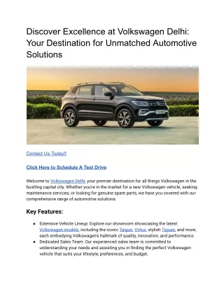 Discover Excellence at Volkswagen Delhi_ Your Destination for Unmatched Automotive Solutions