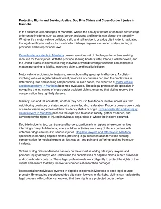 Protecting Rights and Seeking Justice_ Dog Bite Claims and Cross-Border Injuries in Manitoba(18.04.2024)