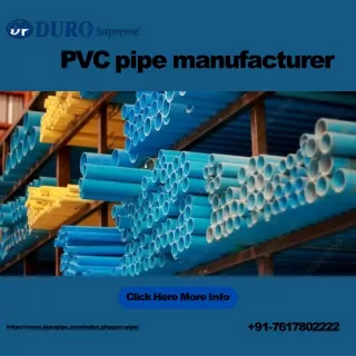 PVC pipe manufacturer | Duropipe