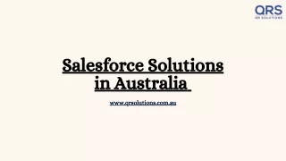 Salesforce Solutions in Australia | Salesforce Solutions | QR Solutions