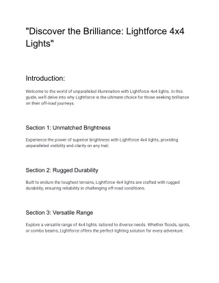 4x4 LIGHTS - LIGHTFORE