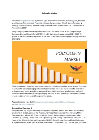 Polyolefin Market Overview, Trends And Growth Analysis 2024