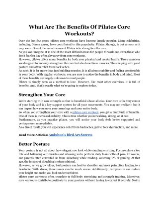 What Are The Benefits Of Pilates Core Workouts