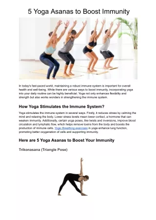 5 Yoga Asanas to Boost Immunity