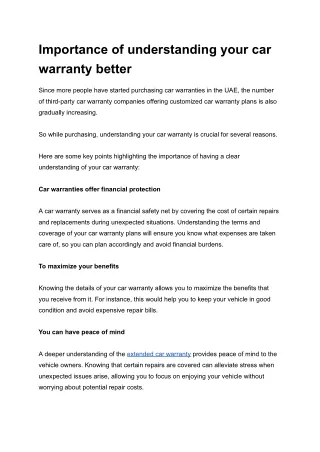 Mastering Your Warranty The Key to Maximizing Car Ownership Benefits