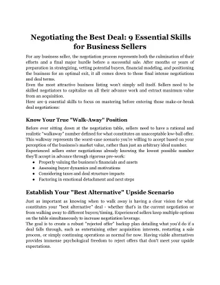 Negotiating the Best Deal_ 9 Essential Skills for Business Sellers