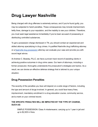 Drug Lawyer Nashville