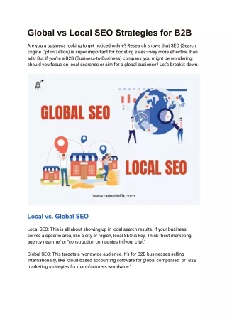 Global vs Local SEO Strategies for B2B