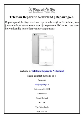 Telefoon Reparatie Nederland  Repairngo.nl