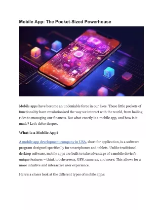 Mobile App_ The Pocket-Sized Powerhouse