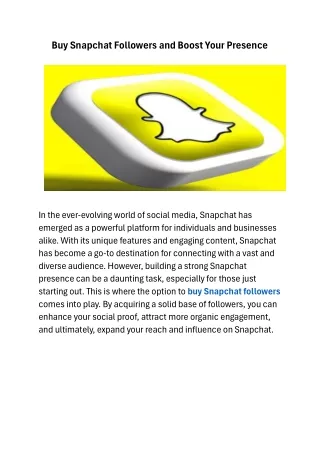 Buy Snapchat Followers and Boost Your Presence