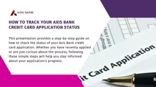 How to Track Your Axis Bank Credit Card Application Status
