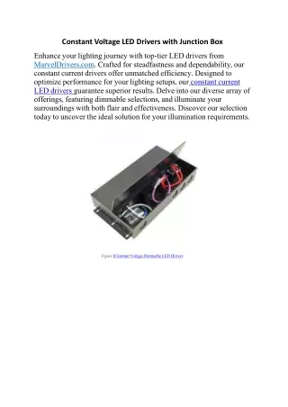 Constant Voltage LED Drivers with Junction Box