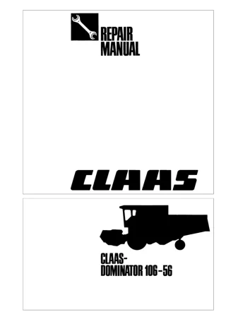 CLAAS DOMINATOR 106 - 56 Combine Service Repair Manual Instant Download