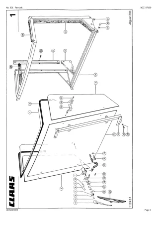 CLAAS JAGUAR 800 Forage Harvesters Parts Catalogue Manual Instant Download (SN 18600459-18699999)