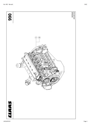 CLAAS JAGUAR 810 Forage Harvesters Parts Catalogue Manual Instant Download (SN 49500010-49599999)