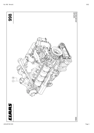 CLAAS JAGUAR 900-830 Forage Harvesters Parts Catalogue Manual Instant Download (SN 49200011-49299999)