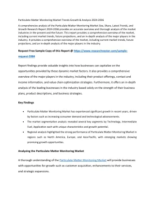 Particulate Matter Monitoring Market