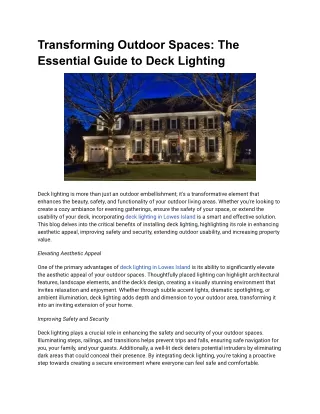 Transforming Outdoor Spaces_ The Essential Guide to Deck Lighting