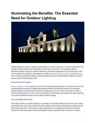 Illuminating the Benefits_ The Essential Need for Outdoor Lighting