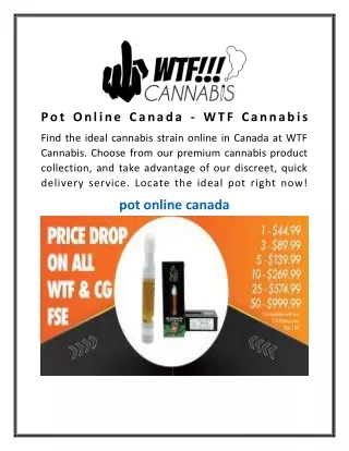 Pot Online Canada WTF Cannabis