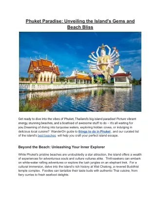 Phuket Island Hopping: Unveiling Hidden Gems