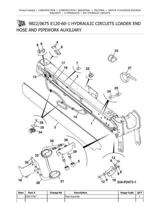 JCB 35DTCR T4 Teletruk Parts Catalogue Manual (Serial Number 02252520-02254520)