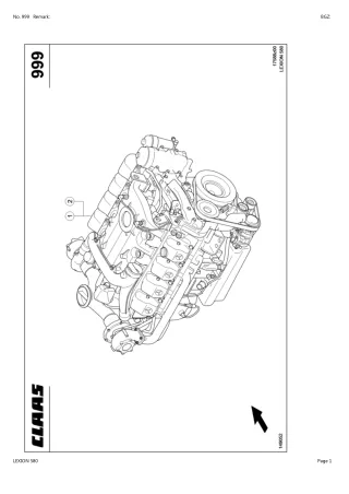 CLAAS LEXION 580 Combine Parts Catalogue Manual Instant Download (SN 58600011-58699999)