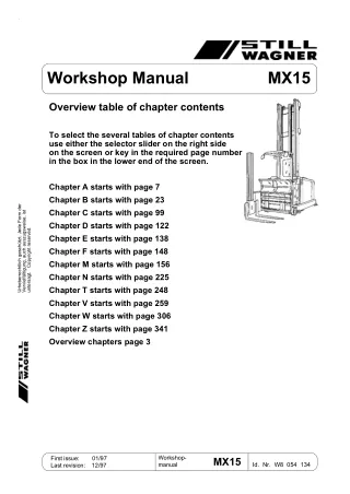 Still Wagner MX15 Forklift Service Repair Manual