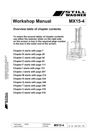 Still Wagner MX15-4 Forklift Service Repair Manual