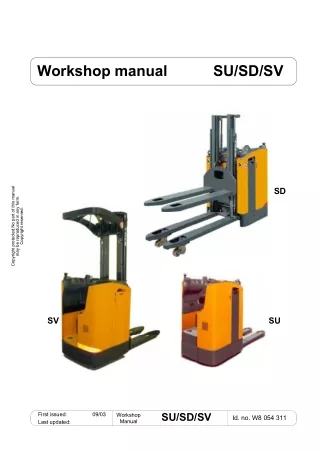 Still Wagner SU SD SV Forklift Service Repair Manual