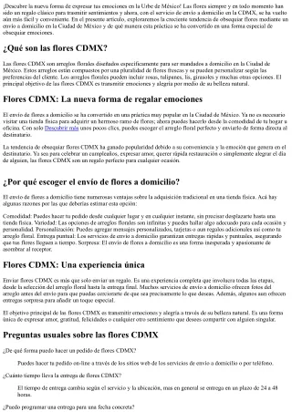 Flores CDMX: La tendencia de obsequiar emociones mediante un envío a domicilio