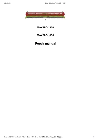 CLAAS MAXFLO 1200  MAXFLO 1050 Service Repair Manual Instant Download