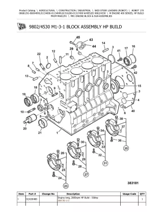 JCB 170 Robot Parts Catalogue Manual (Serial Number  00681291-00694999)