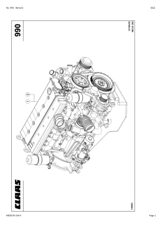 CLAAS MEDION 330 H Combine Parts Catalogue Manual Instant Download (SN 93100011-93199999)