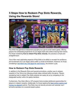 5 Steps How to Redeem Pop Slots Rewards, Using the Rewards Store