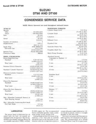 SUZUKI OUTBOARD DT150 Service Repair Manual