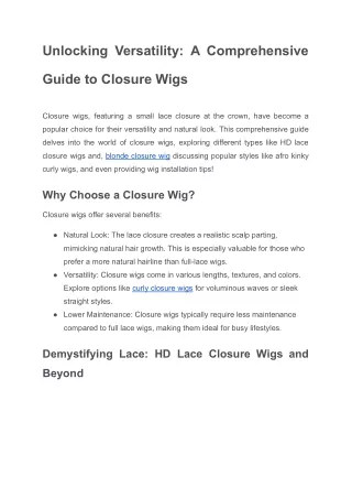 Unlocking Versatility- A Comprehensive Guide to Closure Wigs