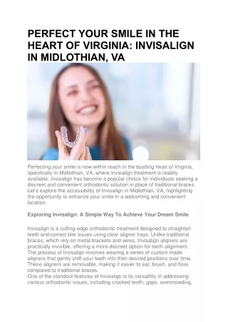 Invisalign in Midlothian, Virginia: Transform Your Smile Today
