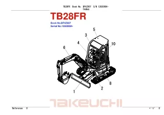 Takeuchi TB28FR Mini Excavator Parts Catalogue Manual (Serial No. 12820004 and up)