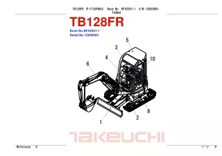 Takeuchi TB128FR Mini Excavator Parts Catalogue Manual (Serial No. 12830003 and up)